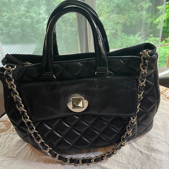 Kate Spade big shiny black leather bag. Beautiful design, lots of space, gold. - Picture 5 of 14